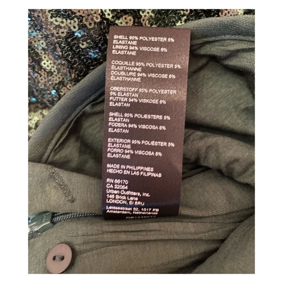 NWOT Anthropologie Joni Sequin Flare Pants in Dark Green  Size 10 - Picture 12 of 14